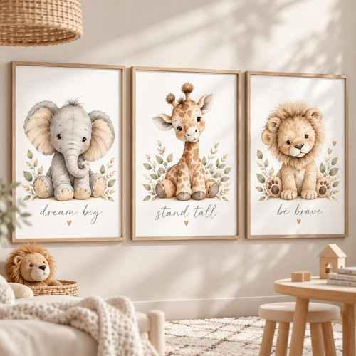 Safari nursery prints - prints, set