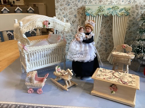 Dolls house scale nursery - dolls,