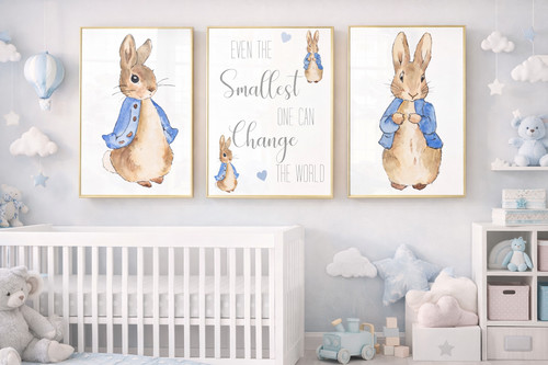 Boys bunny nursery prints - boys,