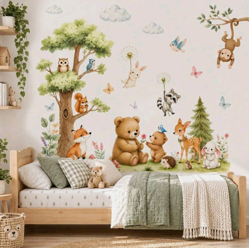 Forest animals nursery wall - forest,