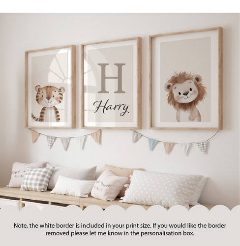 Safari name nursery print - nursery,