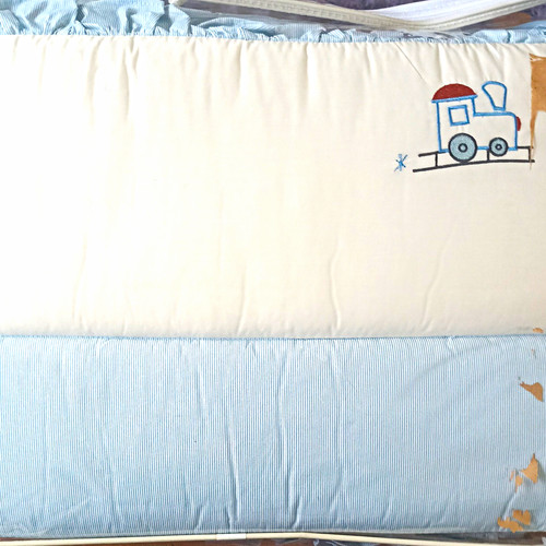 Blue white stripe cotton - blue/white,
