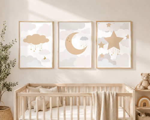 Set nursery prints - of, moon