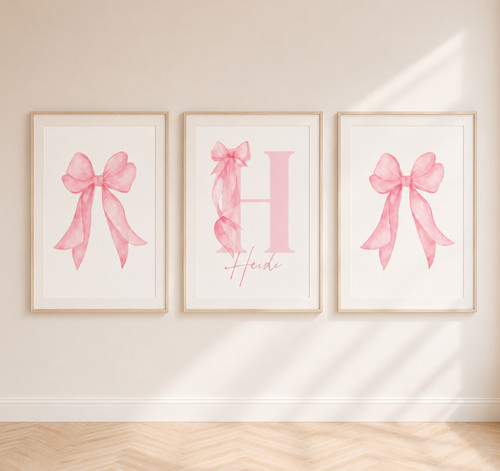 Set personalised pink bow - pink,