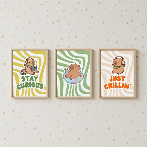 Capybara nursery prints set - capybara, of