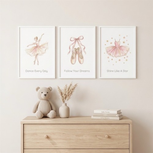 Ballerina nursery prints set - prints,