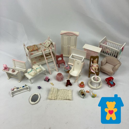 Vintage dolls house nursery - dolls,