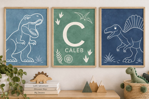 Personalised dinosaur prints - personalised,