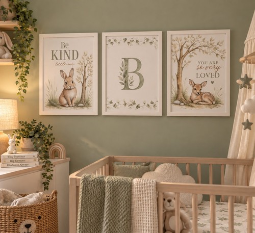 Framed woodland animal nursery - woodland,