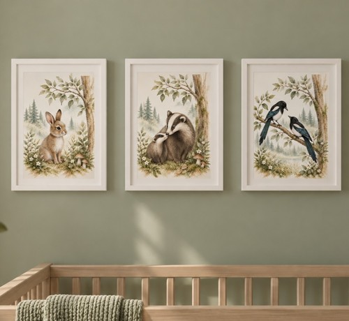 Framed woodland animal - framed,